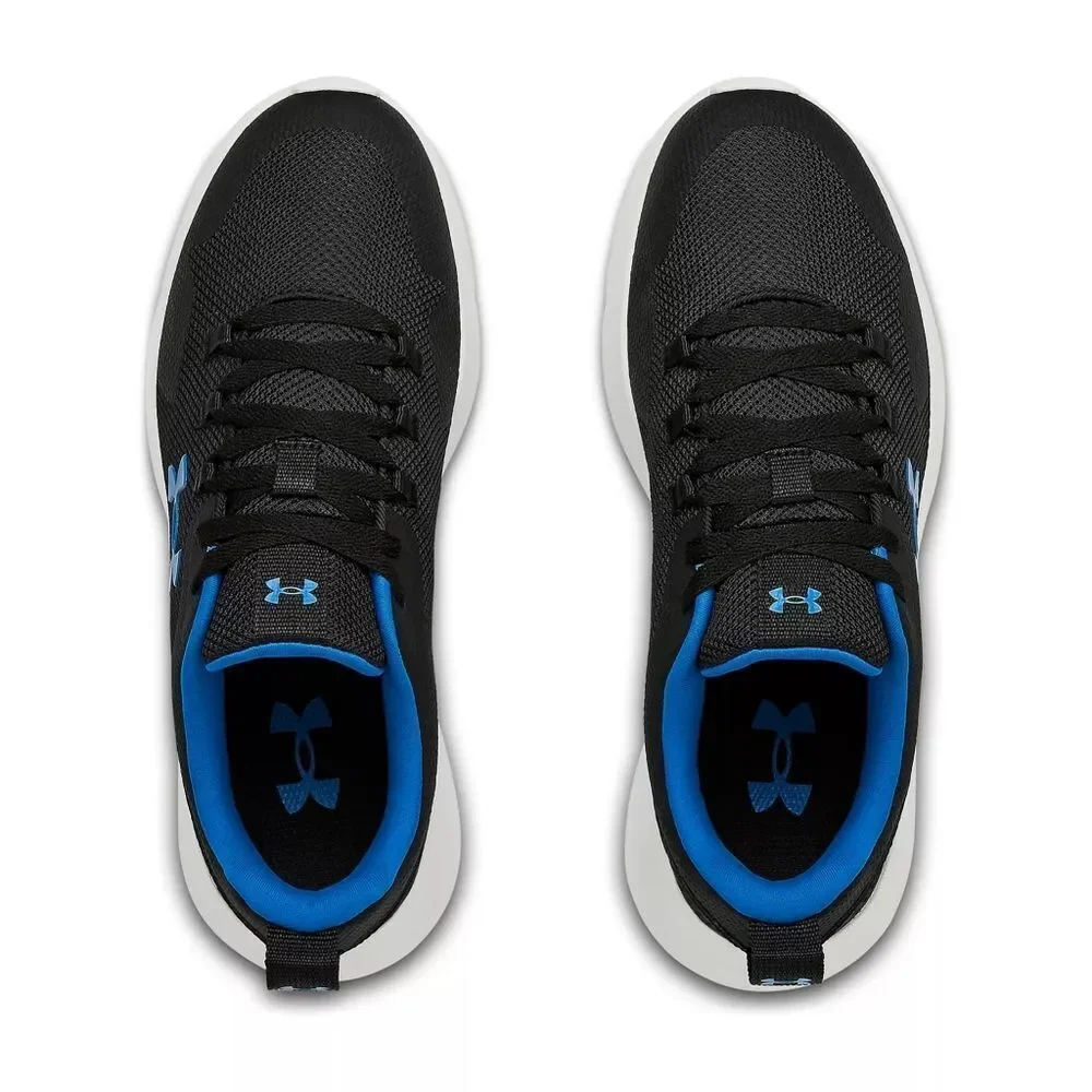 New! UNDER ARMOUR Men's Essential Sneakers Running Athletic Shoe Black Blue 10.5